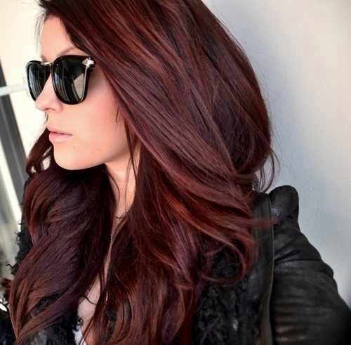dark brown burgundy hair color