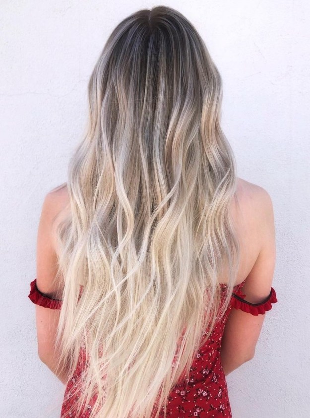 Dark Hair Platinum Blonde Ombre