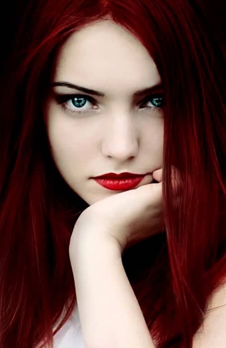 Dark Red Hair Blue Eyes