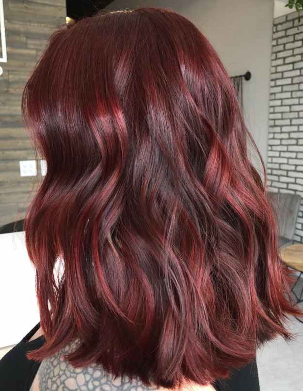 Dark Wine Shade with Brighter Red Highlights