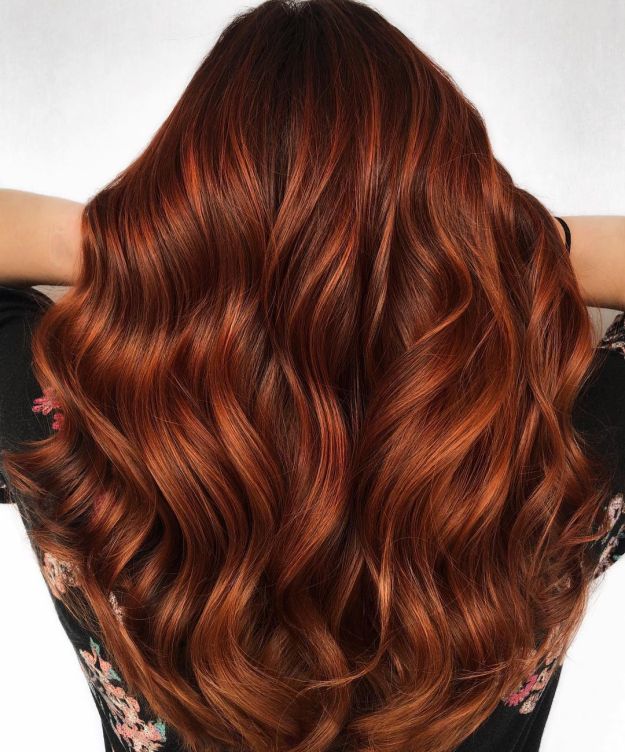 Dimensional Auburn Red Balayage