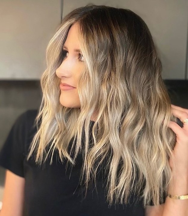 Dishwater Blonde with Brown Shadow Roots
