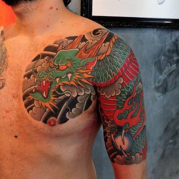 Dragon And Koi Fish Tattoo