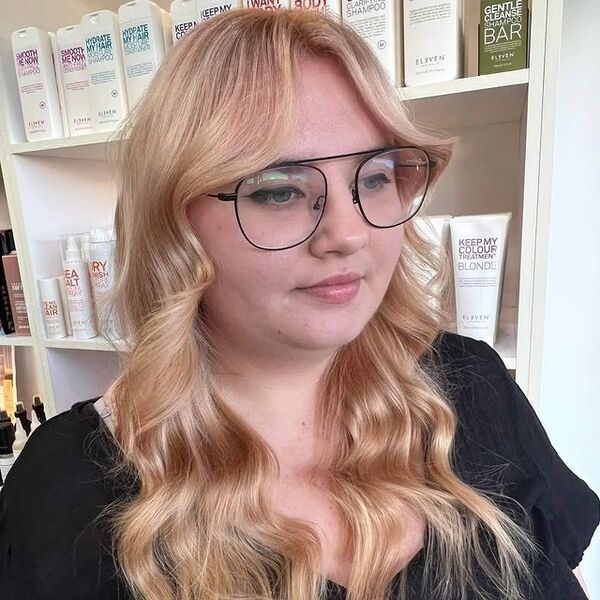 Faded Peachy Hair - a woman wearing a eyeglasses