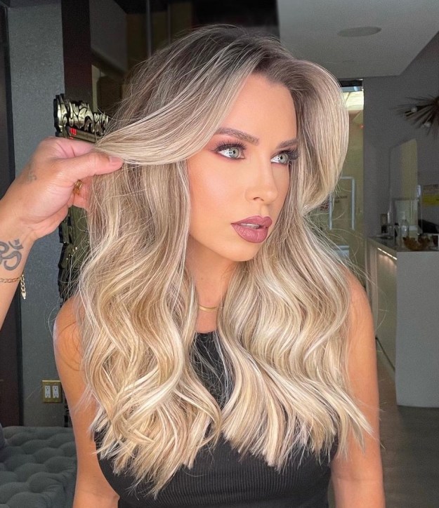 Golden Ash Blonde Balayage Hair