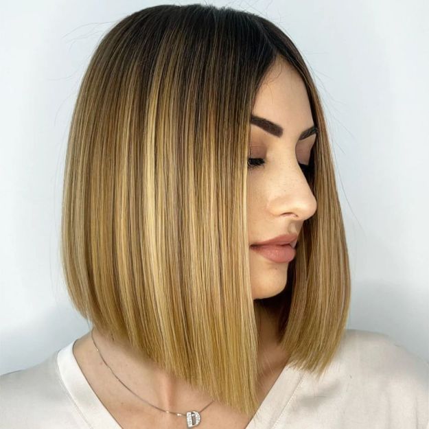 Honey Blonde Medium Bob Haircut