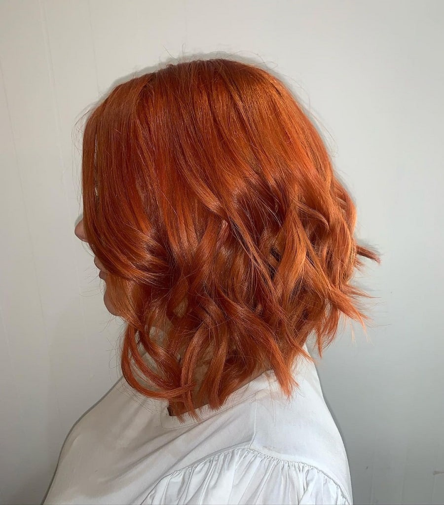 inverted bob with ginger hair