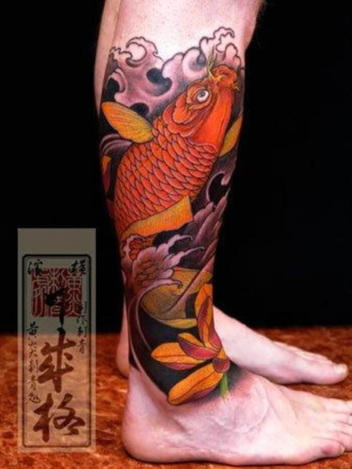 Koi Fish Leg Tattoo