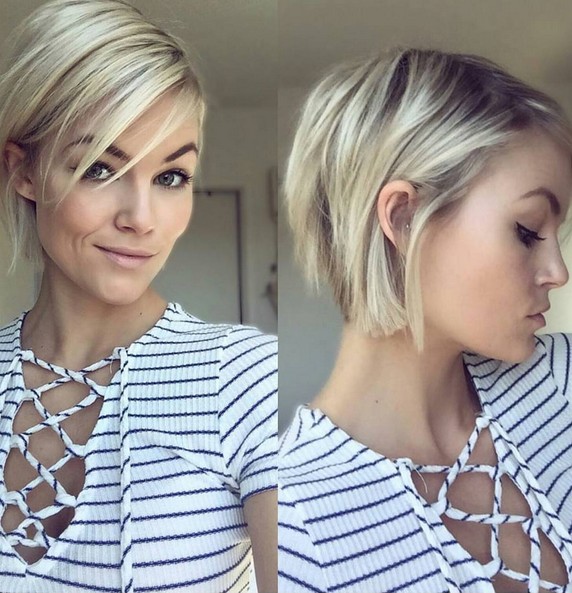 Layered, Blonde Short Hairstyle - Easy Haircuts for Girl
