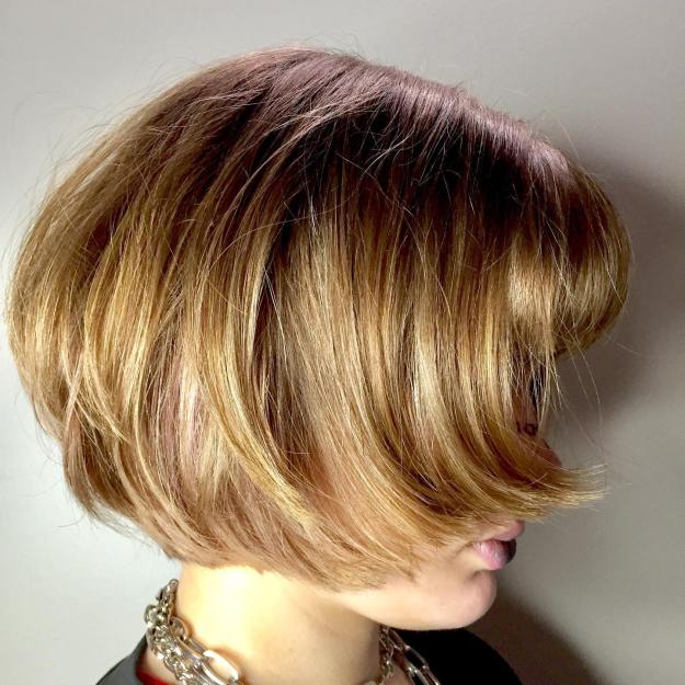 Layered Wedge Bob with Bangs