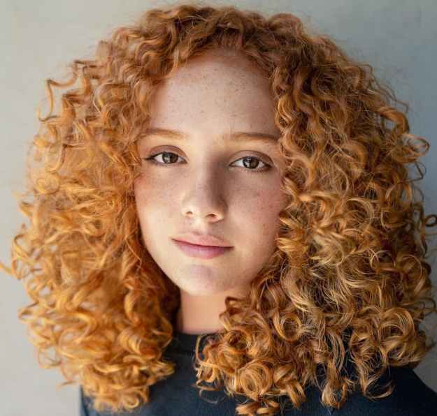 Light Copper Curly Hair