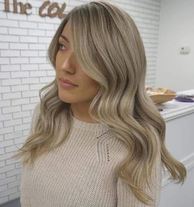 Long Ash Blonde Wavy Hairstyle