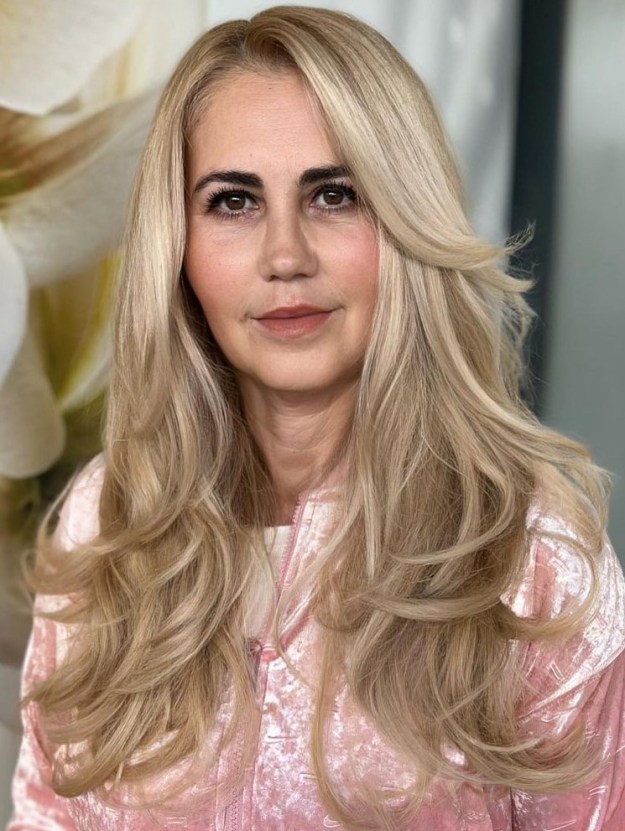 Long Blonde Hair with Shorter Chin Length Layers