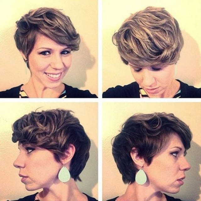 Wavy textured pixie with flipped fringe