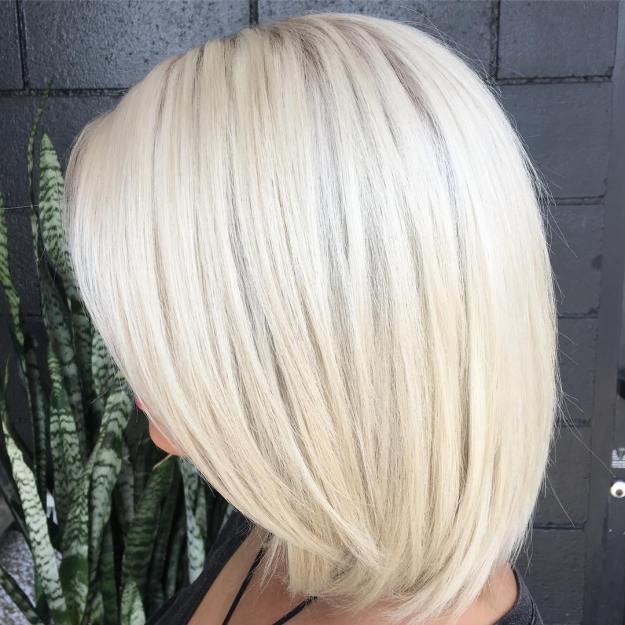 Long Platinum Blonde Bob