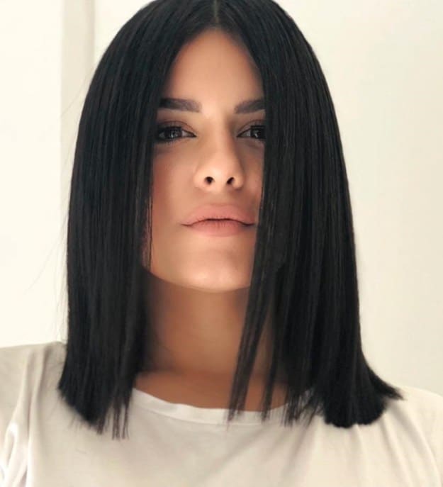 Long Straight Bob for Square Face Shape