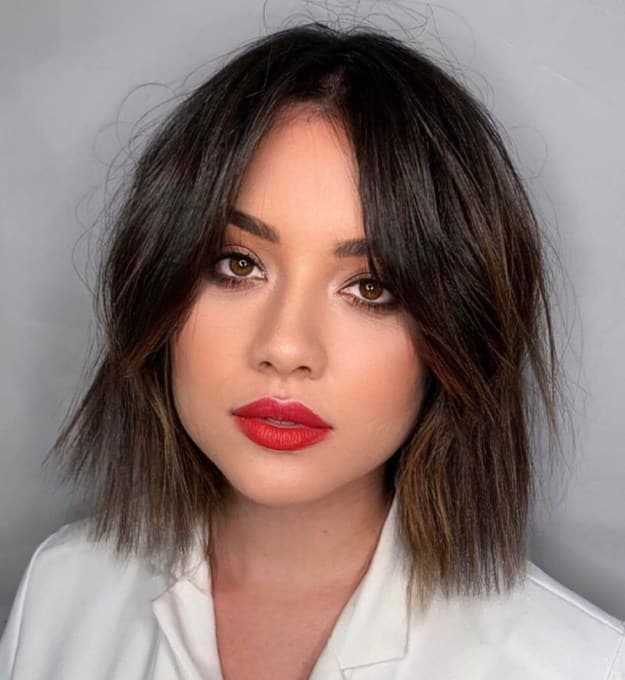 Medium Length Brown Bob with Textured Layers