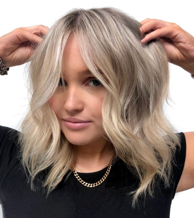 Medium Tousled Ash Blonde Hair