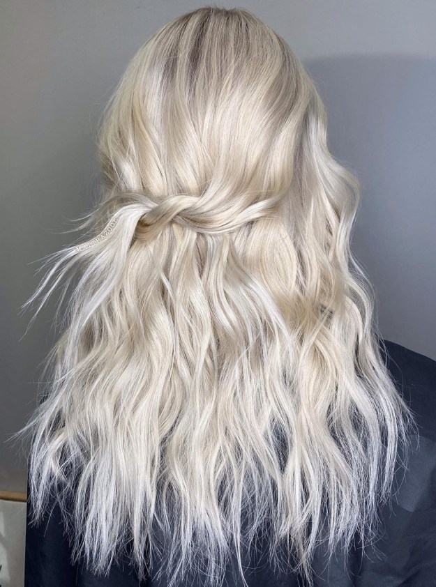 Metallic Pearl White Hair Shade