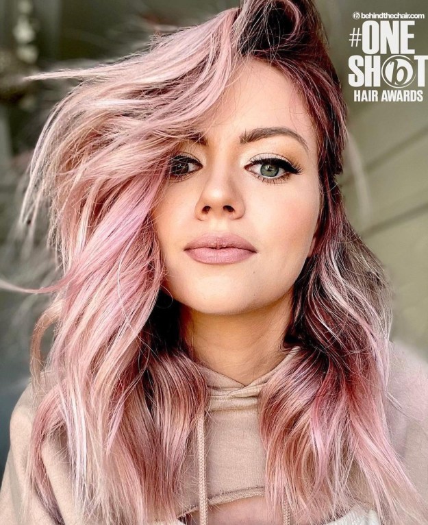 Metallic Rose Gold Hair Color