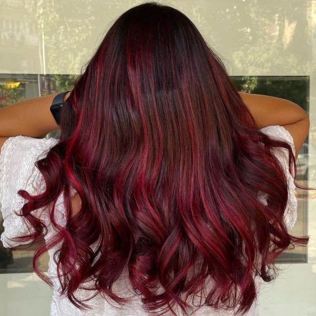 Multi-Tone Burgundy Balayage