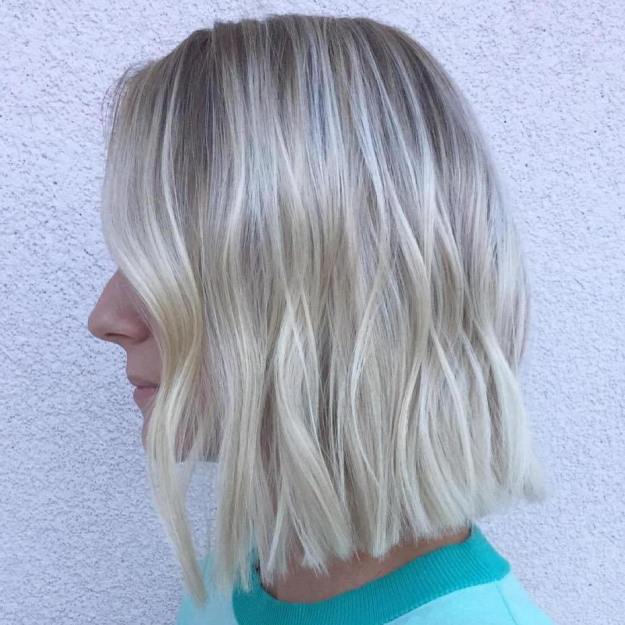 Platinum Blonde Long Bob