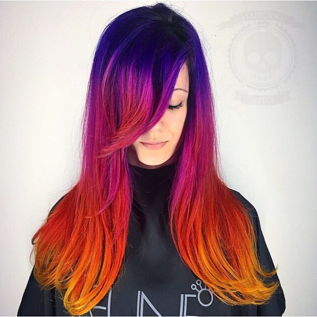 Rainbow Ombre Hair