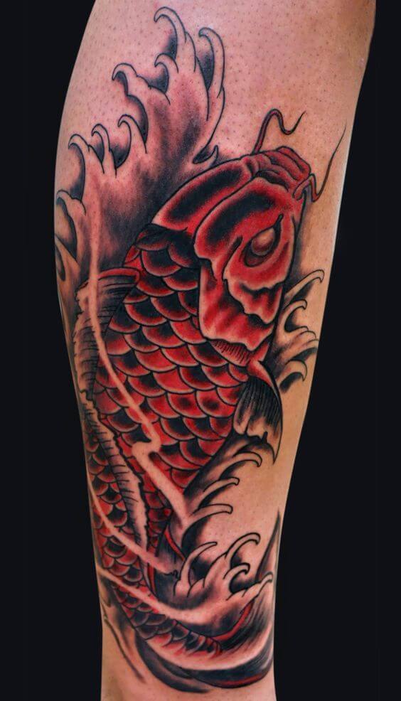 Red Koi Fish Tattoo