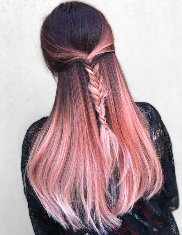 Rose Gold Hair Color On Brunettes