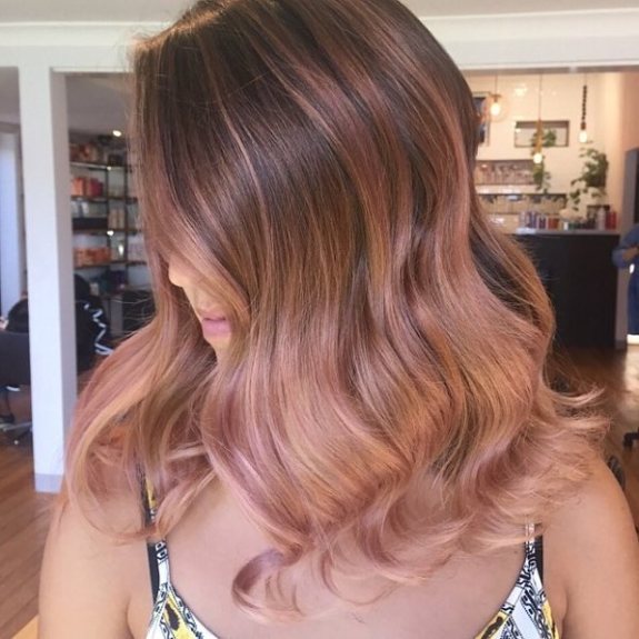 Rose Ombre On Brown Hair
