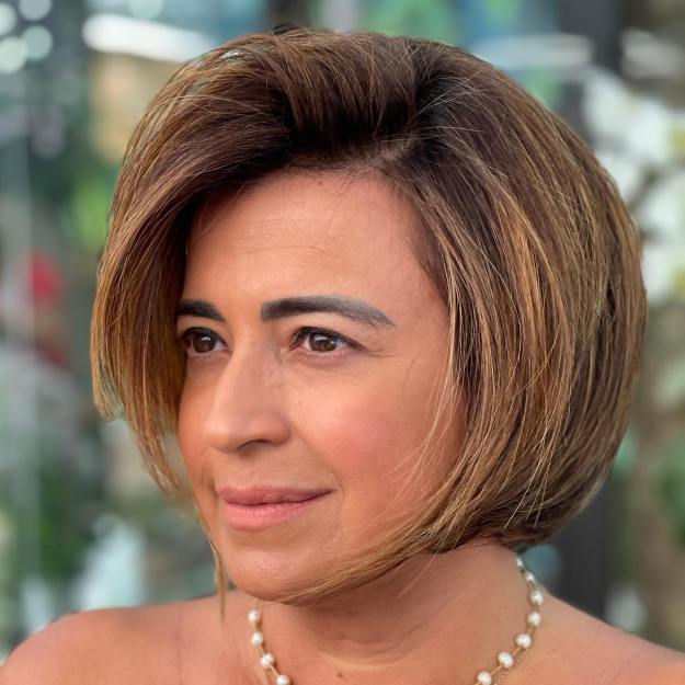 Rounded Bob Haircut for Mature Women