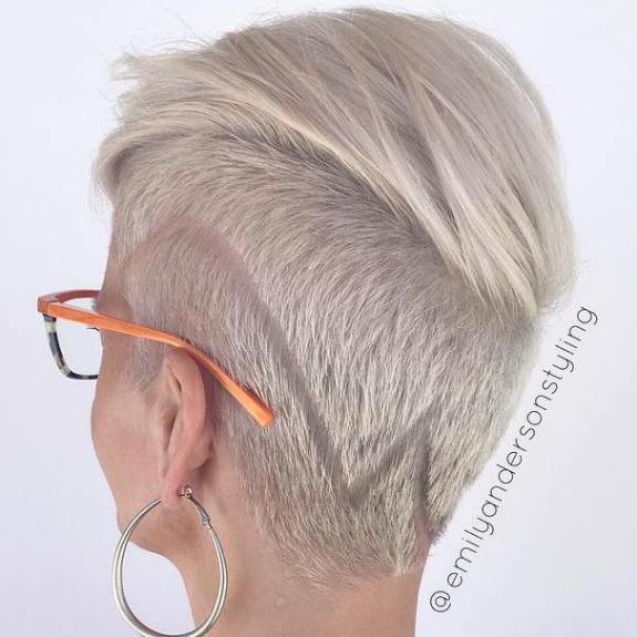 Short Ash Blonde Undercut Hairstyle