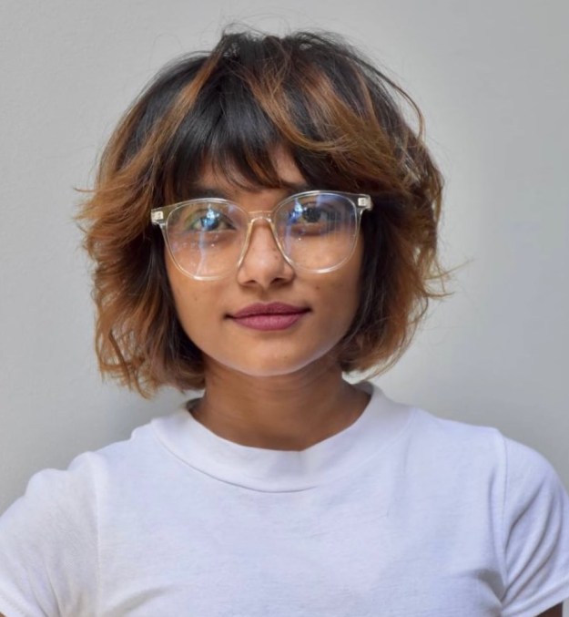 Short Bob with Bangs for Round Face