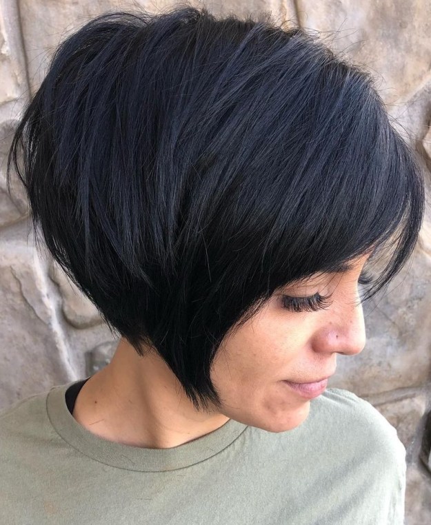 Short Bob with Layered Bangs for Thick Hair