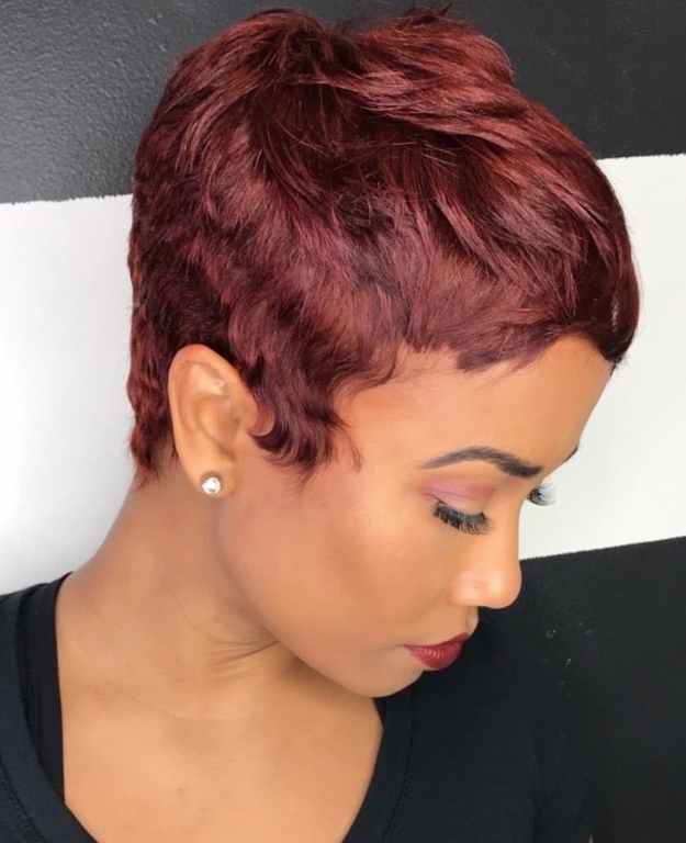 Short Burgundy Red Hair