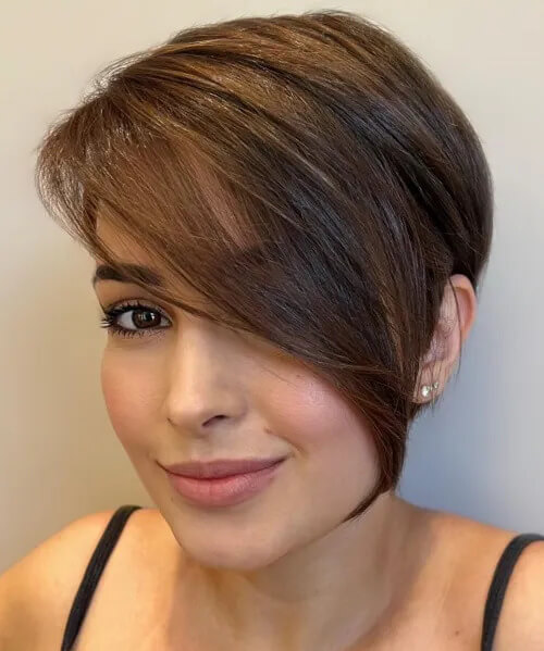 Short Cut With Side Swept Bangs