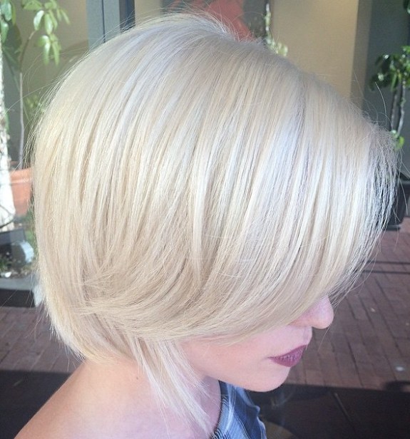 Short Platinum Blonde Bob