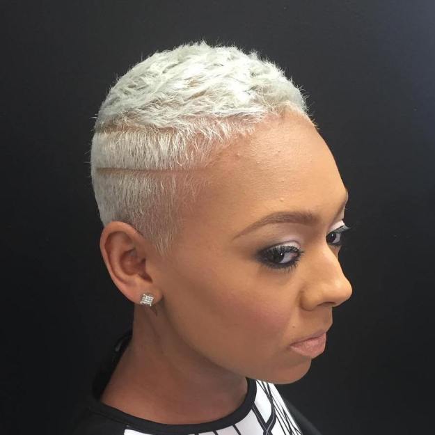 Short Platinum Blonde Natural Hair