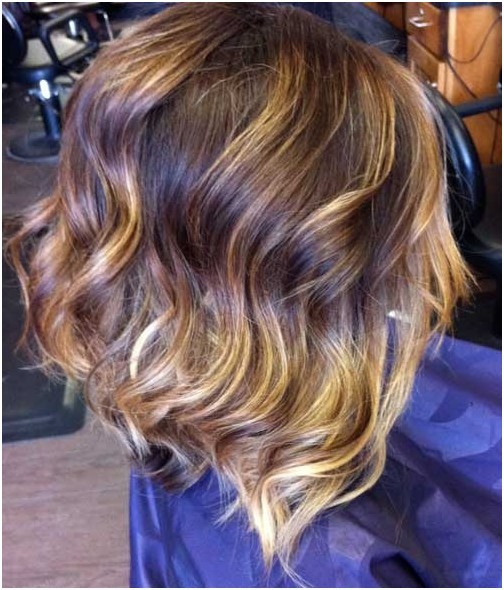 Side view of wavy bob cut for thick hair