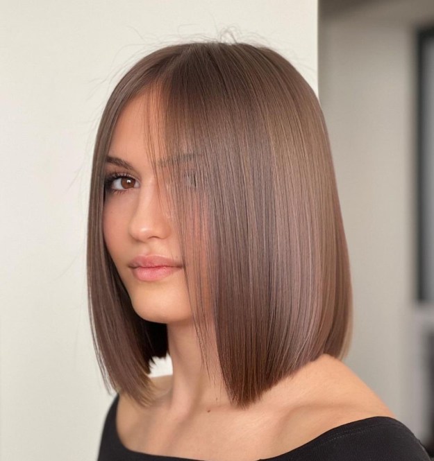 Sleek Medium Brown Shoulder Blade Bob