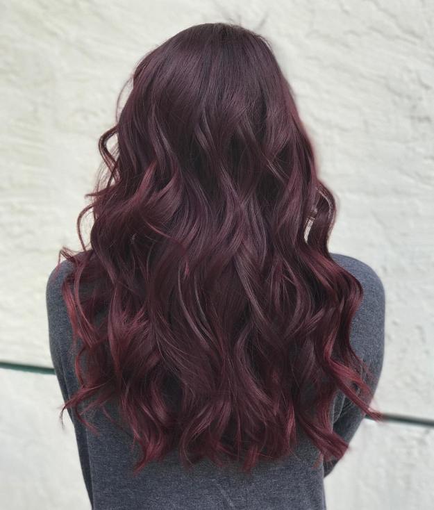 Solid Burgundy Hair Color For Brunettes