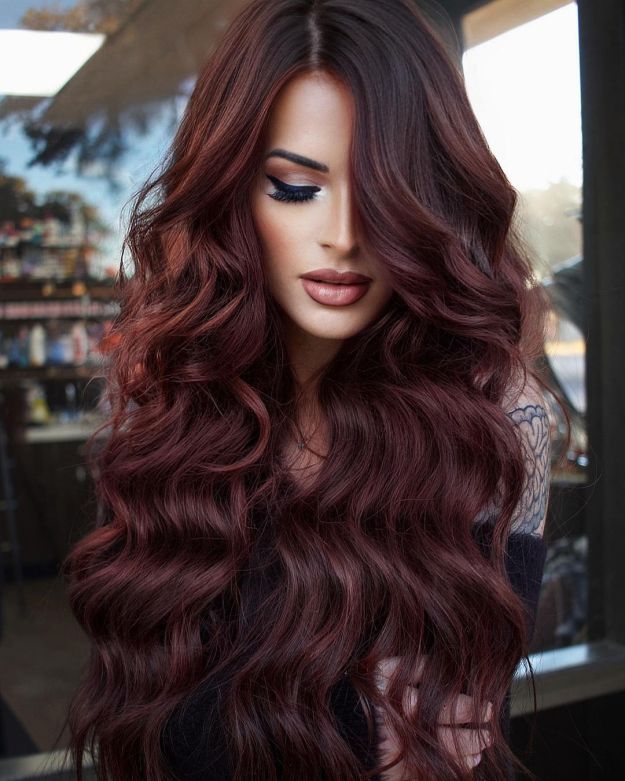 Sophisticated Burgundy Brown with Caramel