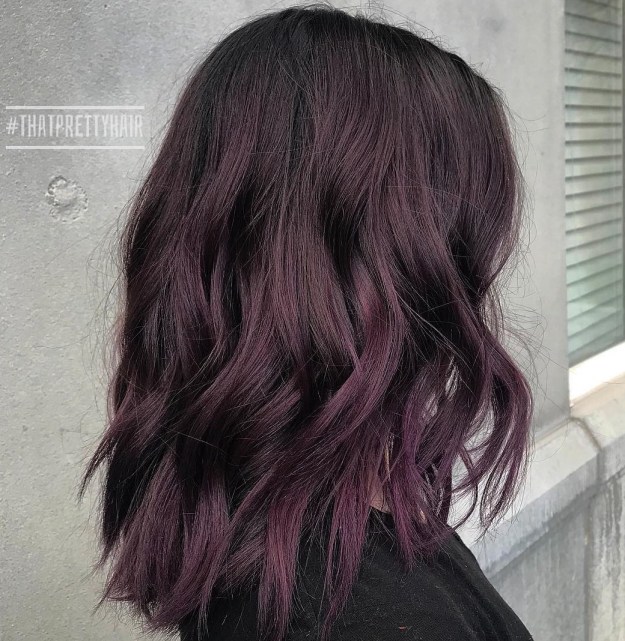 Subtle Black Purple Hair