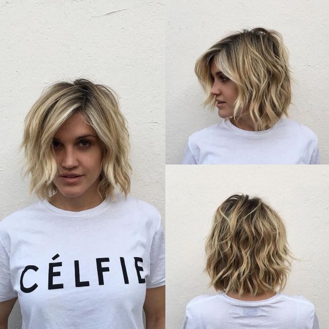 textured bob hairstyle