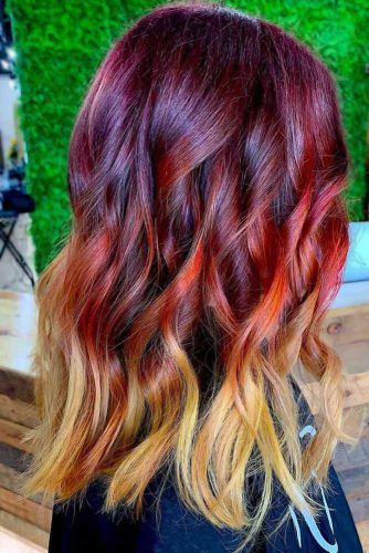 Three-Color Red Highlights #redhair #highlights