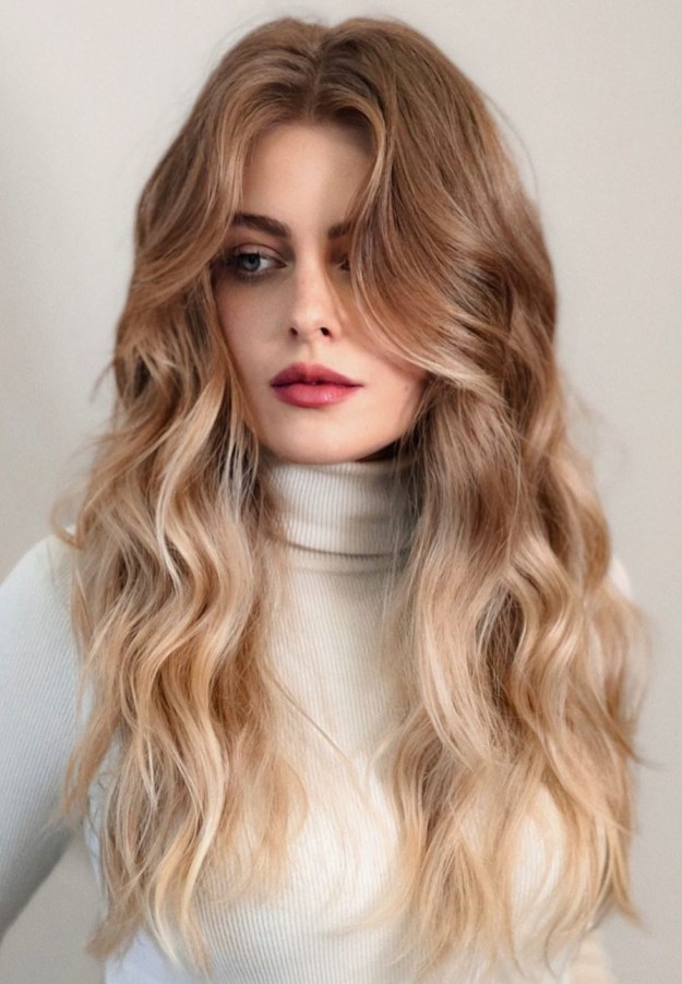 Warm Brown to Sunset Blonde Ombre