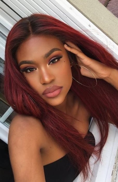 Warm Burgundy Red Hair Color