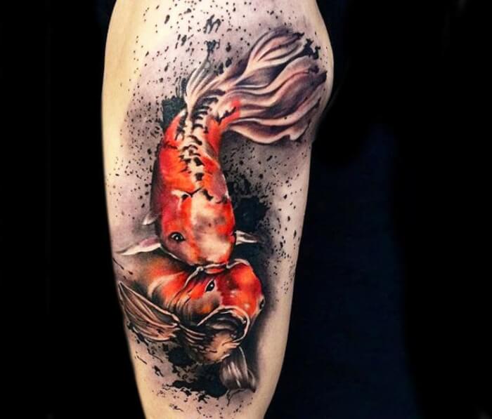 Watercolour Koi Fish Tattoo