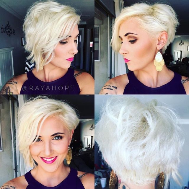 wavy bob hairstyle with bangs