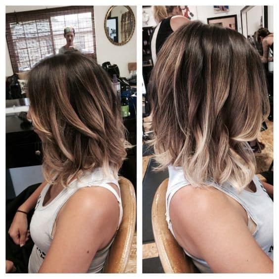 Wavy Lob Hairstyle - Balyage highlights for a long bob, Hair Color